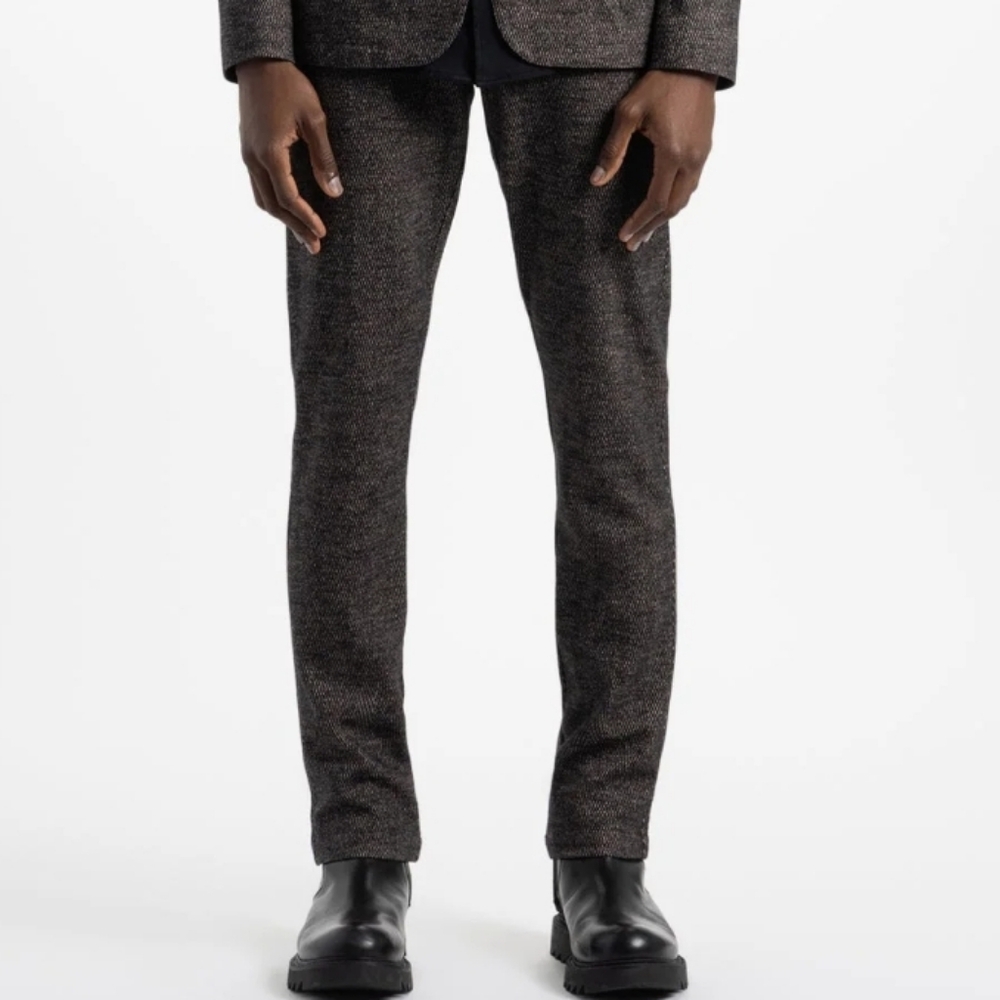 Soft Cloth Men's Dress Pants Jersey Birdseye in Mocha Size 36